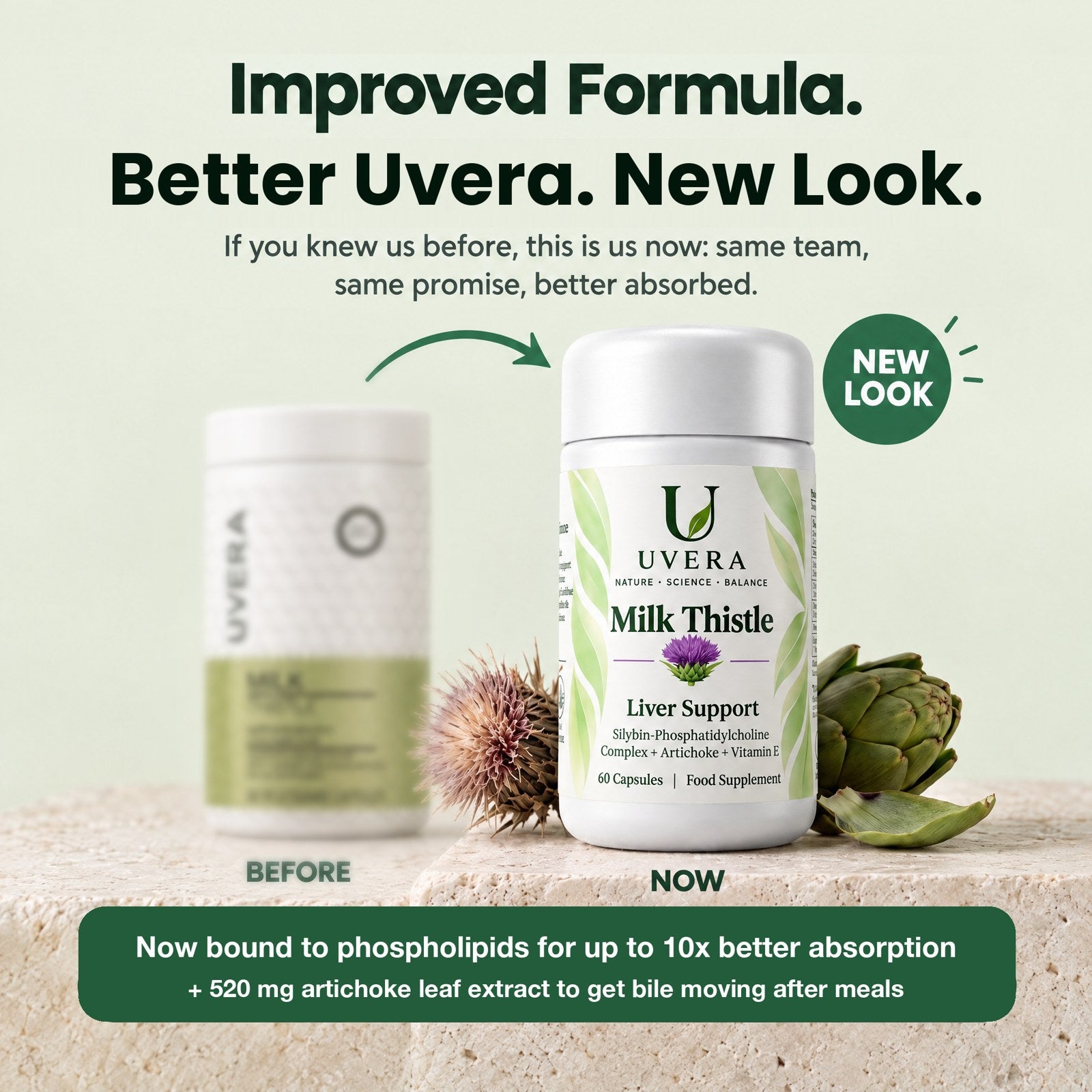 Uvera Milk Thistle – Phospholipid-Bound Silybin Liver Support – UVERA